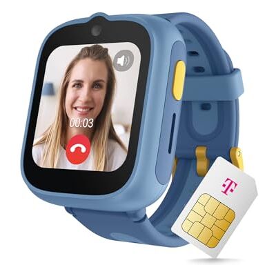 Deutsche Telekom TCL 4G Reloj Inteligente para niños, Azul galáctico, GPS, Llamadas LTE, botón de Emergencia, Resistente al Agua 5 ATM, con Tarjeta SIM Telekom y 30 € Cupón Amazon Deutsche Telekom TCL 4G Reloj Inteligente para niños, Azul galáctico, GPS, Llamadas LTE, botón de Emergencia, Resistente al Agua 5 ATM, con Tarjeta SIM Telekom y 30 € Cupón Amazon
