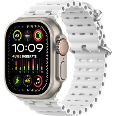 MoKo Correa Ocean Compatible con Apple Watch 42/44/45/46/49mm Para iWatch Ultra 4/3/2/1, S12/11/10/9/8/7/6/5/4,SE 3/2/1, Correa Deportiva de Silicona, Conector Metálico MoKo Correa Ocean Compatible con Apple Watch 42/44/45/46/49mm Para iWatch Ultra 4/3/2/1, S12/11/10/9/8/7/6/5/4,SE 3/2/1, Correa Deportiva de Silicona, Conector Metálico