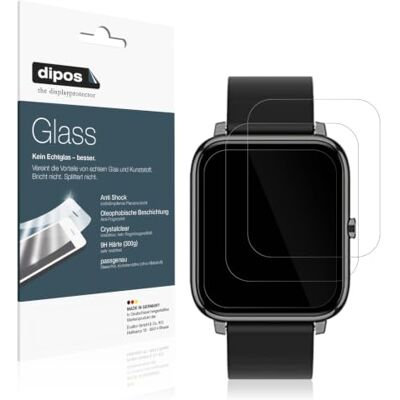dipos 2x Protector de Pantalla 9H claro para Popglory Smartwatch Transparente, no se rompe ni astilla, no es cristal, antigolpes, antiarañazos, sin burbujas, apto para fundas, autoadhesivo dipos 2x Protector de Pantalla 9H claro para Popglory Smartwatch Transparente, no se rompe ni astilla, no es cristal, antigolpes, antiarañazos, sin burbujas, apto para fundas, autoadhesivo