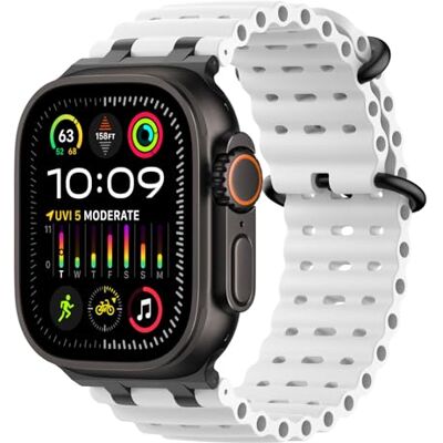 MoKo Correa Ocean Compatible con Apple Watch 42/44/45/46/49mm Para iWatch Ultra 4/3/2/1, S12/11/10/9/8/7/6/5/4,SE 3/2/1, Correa Deportiva de Silicona, Conector Metálico MoKo Correa Ocean Compatible con Apple Watch 42/44/45/46/49mm Para iWatch Ultra 4/3/2/1, S12/11/10/9/8/7/6/5/4,SE 3/2/1, Correa Deportiva de Silicona, Conector Metálico
