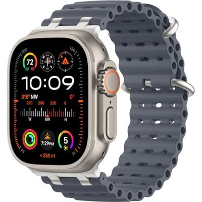 MoKo Correa Ocean Compatible con Apple Watch 42/44/45/46/49mm Para iWatch Ultra 4/3/2/1, S12/11/10/9/8/7/6/5/4,SE 3/2/1, Correa Deportiva de Silicona, Conector Metálico MoKo Correa Ocean Compatible con Apple Watch 42/44/45/46/49mm Para iWatch Ultra 4/3/2/1, S12/11/10/9/8/7/6/5/4,SE 3/2/1, Correa Deportiva de Silicona, Conector Metálico