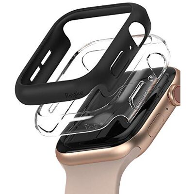 Ringke Slim Diseñado para Funda Apple Watch Series 6, 5, 4 (40mm), SE 3, 2, 1 (40mm) Protector Sólida, Ligera y Delgada para Mujeres y Hombres Clear & Black Ringke Slim Diseñado para Funda Apple Watch Series 6, 5, 4 (40mm), SE 3, 2, 1 (40mm) Protector Sólida, Ligera y Delgada para Mujeres y Hombres Clear & Black