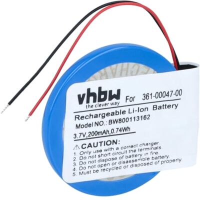 vhbw Batería reemplaza Garmin 361-00047-00 361-00064-00 para smartwatch, reloj de actividad (200 mAh, 3,7 V, Li-Ion) vhbw Batería reemplaza Garmin 361-00047-00 361-00064-00 para smartwatch, reloj de actividad (200 mAh, 3,7 V, Li-Ion)