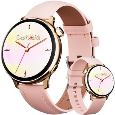 OKYUK Reloj Inteligente Mujer con Llamadas,1.27" HD Smartwatch Mujer con frecuencia cardíaca 24 h, monitorización de SpO2 y del sueño, 90+ Modos Deportivos, Compatible con Android e iOS (Dorado) OKYUK Reloj Inteligente Mujer con Llamadas,1.27" HD Smartwatch Mujer con frecuencia cardíaca 24 h, monitorización de SpO2 y del sueño, 90+ Modos Deportivos, Compatible con Android e iOS (Dorado)