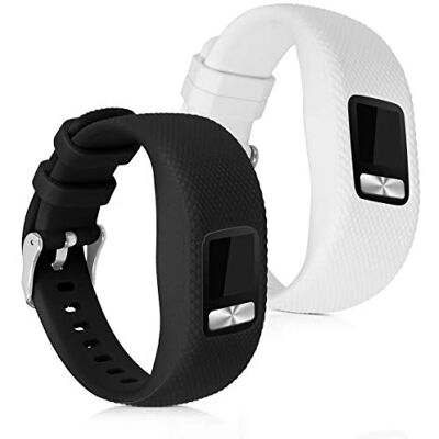kwmobile Pulsera compatible con Garmin Vivofit 4 talla S Brazalete de silicona y TPU blanco/negro kwmobile Pulsera compatible con Garmin Vivofit 4 talla S Brazalete de silicona y TPU blanco/negro