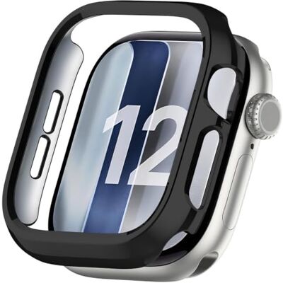 Wigento Funda protectora de plástico para Apple Watch Series 12 42 mm, color negro Media cobertura, ligera, resistente a los golpes, se adapta perfectamente a todos los botones y puertos Wigento Funda protectora de plástico para Apple Watch Series 12 42 mm, color negro Media cobertura, ligera, resistente a los golpes, se adapta perfectamente a todos los botones y puertos
