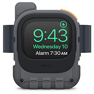 elago W10 Soporte de Carga para Todas Las Series de Apple Watch Ultra4/Ultra3/Ultra2/Ultra/12/11/10/9/8/7/6/5/4/3/2/1/SE3/SE2/SE1, 49/46/45/44/42/41/40/38mm (Gris Oscuro) elago W10 Soporte de Carga para Todas Las Series de Apple Watch Ultra4/Ultra3/Ultra2/Ultra/12/11/10/9/8/7/6/5/4/3/2/1/SE3/SE2/SE1, 49/46/45/44/42/41/40/38mm (Gris Oscuro)