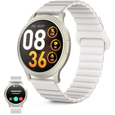 KSIX Smartwatch Core 3 Go Reloj Inteligente Mujer, Pantalla AMOLED 1.32", Diseño Ultra Fino, Llamadas, Correa de Silicona Magnética, IP67, Compatible con iPhone® y Android® Beige Champagne KSIX Smartwatch Core 3 Go Reloj Inteligente Mujer, Pantalla AMOLED 1.32", Diseño Ultra Fino, Llamadas, Correa de Silicona Magnética, IP67, Compatible con iPhone® y Android® Beige Champagne
