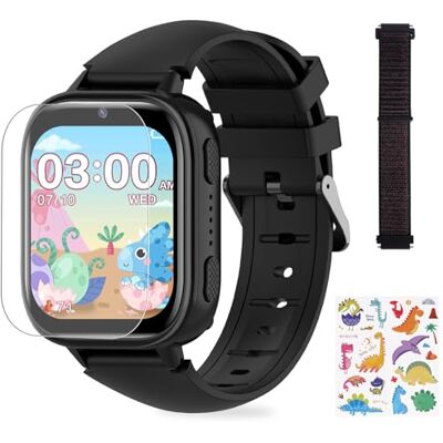 OKYUK Reloj Inteligente Infantil con función de Llamada, Relojes Infantiles para niños con 31 Rompecabezas y 15 audiolibros, Reloj Inteligente Multifuncional para niños (A26 Negro) OKYUK Reloj Inteligente Infantil con función de Llamada, Relojes Infantiles para niños con 31 Rompecabezas y 15 audiolibros, Reloj Inteligente Multifuncional para niños (A26 Negro)