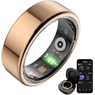 KSIX smart your tech KSIX Saturn Anillo Inteligente Hombre y Mujer con Monitor de Actividad Pasos y Calorías Smart Ring que Mide Oxígeno en Sangre, Monitor Cardíaco, Control de Sueño 3 Días Autonomía XXS Dorado KSIX smart your tech KSIX Saturn Anillo Inteligente Hombre y Mujer con Monitor de Actividad Pasos y Calorías Smart Ring que Mide Oxígeno en Sangre, Monitor Cardíaco, Control de Sueño 3 Días Autonomía XXS Dorado