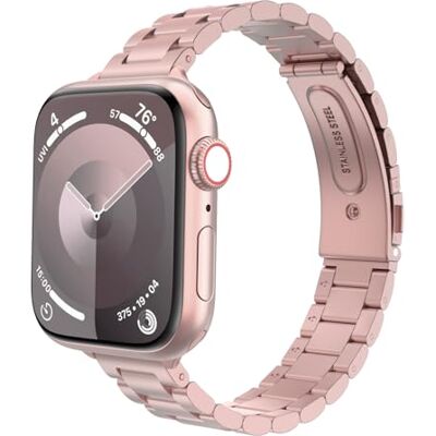 MoKo Correa Delgada Metal Compatible Apple Watch SE3/2/1,S11/10/9/8/7/6/5 Pulsera Fina de Acero Inoxidable de Repuesto,Compatible 38/40/41/42mm, para Mujeres MoKo Correa Delgada Metal Compatible Apple Watch SE3/2/1,S11/10/9/8/7/6/5 Pulsera Fina de Acero Inoxidable de Repuesto,Compatible 38/40/41/42mm, para Mujeres
