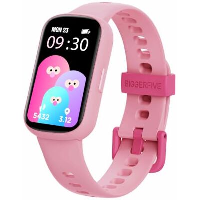 BIGGERFIVE Vigor Plus Reloj Inteligente Niño Pulsera de Actividad 5-15 Años Con/Sin móvil, Podómetro, Frecuencia cardíaca, Monitor de sueño, IP68 impermeable, Alarma vibratoria, Modos deportivos BIGGERFIVE Vigor Plus Reloj Inteligente Niño Pulsera de Actividad 5-15 Años Con/Sin móvil, Podómetro, Frecuencia cardíaca, Monitor de sueño, IP68 impermeable, Alarma vibratoria, Modos deportivos