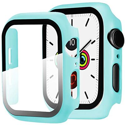 Miimall Funda Compatible con Apple Watch Series 6/se/5/4 44mm Carcasa Protector Cristal,PC Case Vidrio Templado Alta Sensibilidad Protector Pantalla para iWatch Series 6/se/5/4 44mm -Color Aguamarina Miimall Funda Compatible con Apple Watch Series 6/se/5/4 44mm Carcasa Protector Cristal,PC Case Vidrio Templado Alta Sensibilidad Protector Pantalla para iWatch Series 6/se/5/4 44mm -Color Aguamarina