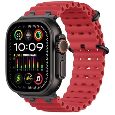 MoKo Correa Ocean Compatible con Apple Watch 42/44/45/46/49mm Para iWatch Ultra 4/3/2/1, S12/11/10/9/8/7/6/5/4,SE 3/2/1, Correa Deportiva de Silicona, Conector Metálico MoKo Correa Ocean Compatible con Apple Watch 42/44/45/46/49mm Para iWatch Ultra 4/3/2/1, S12/11/10/9/8/7/6/5/4,SE 3/2/1, Correa Deportiva de Silicona, Conector Metálico