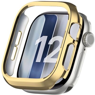 Wigento Funda protectora de plástico para Apple Watch Series 12 42 mm, color dorado Media cobertura, ligera, resistente a los golpes, se adapta perfectamente a todos los botones y puertos Wigento Funda protectora de plástico para Apple Watch Series 12 42 mm, color dorado Media cobertura, ligera, resistente a los golpes, se adapta perfectamente a todos los botones y puertos