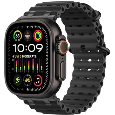 MoKo Correa Ocean Compatible con Apple Watch 42/44/45/46/49mm Para iWatch Ultra 4/3/2/1, S12/11/10/9/8/7/6/5/4,SE 3/2/1, Correa Deportiva de Silicona, Conector Metálico MoKo Correa Ocean Compatible con Apple Watch 42/44/45/46/49mm Para iWatch Ultra 4/3/2/1, S12/11/10/9/8/7/6/5/4,SE 3/2/1, Correa Deportiva de Silicona, Conector Metálico