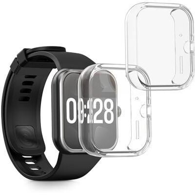 kwmobile Carcasa Compatible con Xiaomi Redmi Watch 4 Funda 2X Protector Pantalla Completo Ultrafino y antigolpes Transparente kwmobile Carcasa Compatible con Xiaomi Redmi Watch 4 Funda 2X Protector Pantalla Completo Ultrafino y antigolpes Transparente