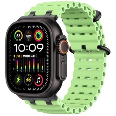 MoKo Correa Ocean Compatible con Apple Watch 42/44/45/46/49mm Para iWatch Ultra 4/3/2/1, S12/11/10/9/8/7/6/5/4,SE 3/2/1, Correa Deportiva de Silicona, Conector Metálico MoKo Correa Ocean Compatible con Apple Watch 42/44/45/46/49mm Para iWatch Ultra 4/3/2/1, S12/11/10/9/8/7/6/5/4,SE 3/2/1, Correa Deportiva de Silicona, Conector Metálico