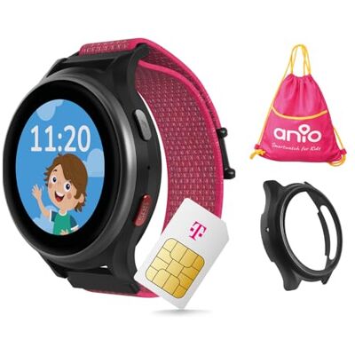 ANIO 6 Relojes Inteligentes para niños, función GPS y teléfono, Fabricante alemán, protección de Datos y Soporte telefónico, batería de Larga duración, SOS, con Funda Protectora Negra y Bolsa de ANIO 6 Relojes Inteligentes para niños, función GPS y teléfono, Fabricante alemán, protección de Datos y Soporte telefónico, batería de Larga duración, SOS, con Funda Protectora Negra y Bolsa de