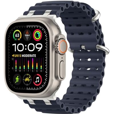 MoKo Correa Ocean Compatible con Apple Watch 42/44/45/46/49mm Para iWatch Ultra 4/3/2/1, S12/11/10/9/8/7/6/5/4,SE 3/2/1, Correa Deportiva de Silicona, Conector Metálico MoKo Correa Ocean Compatible con Apple Watch 42/44/45/46/49mm Para iWatch Ultra 4/3/2/1, S12/11/10/9/8/7/6/5/4,SE 3/2/1, Correa Deportiva de Silicona, Conector Metálico