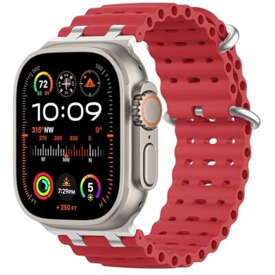 MoKo Correa Ocean Compatible con Apple Watch 42/44/45/46/49mm Para iWatch Ultra 4/3/2/1, S12/11/10/9/8/7/6/5/4,SE 3/2/1, Correa Deportiva de Silicona, Conector Metálico MoKo Correa Ocean Compatible con Apple Watch 42/44/45/46/49mm Para iWatch Ultra 4/3/2/1, S12/11/10/9/8/7/6/5/4,SE 3/2/1, Correa Deportiva de Silicona, Conector Metálico