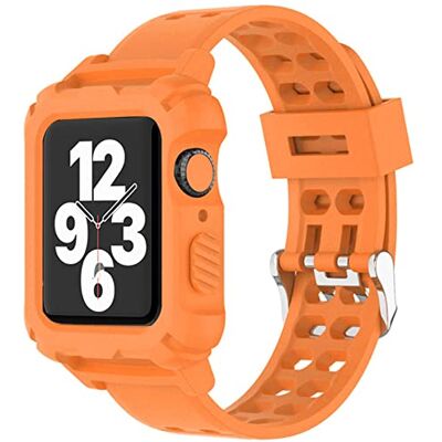 AKABEILA Para Apple Watch Band 38 mm 40 mm 41 mm con Bumper Case para iWatch Series7 6, 5, 4, 3 2 1 SE, carcasa resistente a prueba de golpes con bandas, naranja, 38/40/41 mm AKABEILA Para Apple Watch Band 38 mm 40 mm 41 mm con Bumper Case para iWatch Series7 6, 5, 4, 3 2 1 SE, carcasa resistente a prueba de golpes con bandas, naranja, 38/40/41 mm