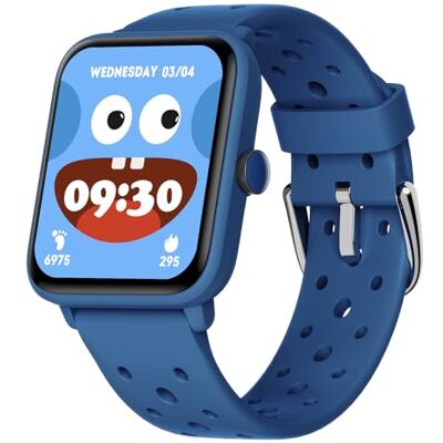 BIGGERFIVE Pulsera Actividad Sin App Niños Niñas 5 a 14 años, Reloj Inteligente con Podómetro, Resistente al Agua 5 ATM, Monitor de Sueño, Despertador Vibratorio, Juegos de Rompecabezas, Azul poroso BIGGERFIVE Pulsera Actividad Sin App Niños Niñas 5 a 14 años, Reloj Inteligente con Podómetro, Resistente al Agua 5 ATM, Monitor de Sueño, Despertador Vibratorio, Juegos de Rompecabezas, Azul poroso
