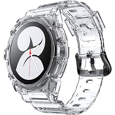 SYSTEM-S Funda y correa de TPU para Samsung Galaxy Watch 5 4, 40 mm, transparente, transparente, Eine Grösse SYSTEM-S Funda y correa de TPU para Samsung Galaxy Watch 5 4, 40 mm, transparente, transparente, Eine Grösse
