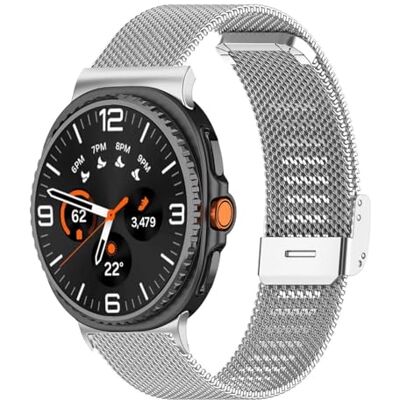 Wigento xDfind Correa de acero inoxidable para Samsung Galaxy Watch 9/8/8, diseño clásico de malla Wigento xDfind Correa de acero inoxidable para Samsung Galaxy Watch 9/8/8, diseño clásico de malla