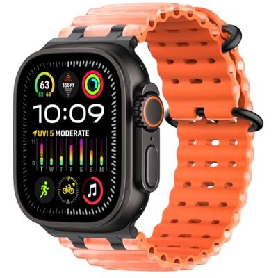 MoKo Correa Ocean Compatible con Apple Watch 42/44/45/46/49mm Para iWatch Ultra 4/3/2/1, S12/11/10/9/8/7/6/5/4,SE 3/2/1, Correa Deportiva de Silicona, Conector Metálico MoKo Correa Ocean Compatible con Apple Watch 42/44/45/46/49mm Para iWatch Ultra 4/3/2/1, S12/11/10/9/8/7/6/5/4,SE 3/2/1, Correa Deportiva de Silicona, Conector Metálico