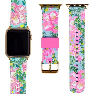 Lilly Pulitzer Correa de silicona para Apple Watch para mujer, tamaño para adaptarse a relojes inteligentes de 38 mm, 40 mm, 42 mm y 44 mm, compatible con Apple Watch Series 1-6 y SE, Flamenco Lilly Pulitzer Correa de silicona para Apple Watch para mujer, tamaño para adaptarse a relojes inteligentes de 38 mm, 40 mm, 42 mm y 44 mm, compatible con Apple Watch Series 1-6 y SE, Flamenco
