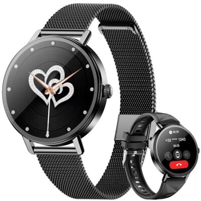 Blackview Smartwatch Mujer- Llamadas Bluetooth y Whatsapp Notificación, 1.26"Reloj Inteligente Mujer- SpO2/Pulsómetro/Monitor de Sueño, Pulsera Actividad- 100+ Modos Deportivos, Reloj para Android iOS Blackview Smartwatch Mujer- Llamadas Bluetooth y Whatsapp Notificación, 1.26"Reloj Inteligente Mujer- SpO2/Pulsómetro/Monitor de Sueño, Pulsera Actividad- 100+ Modos Deportivos, Reloj para Android iOS