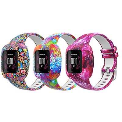 MoKo Pack 3 Correas Silicona Estampadas Compatible con Garmin Vivofit jr.3 MoKo Pack 3 Correas Silicona Estampadas Compatible con Garmin Vivofit jr.3
