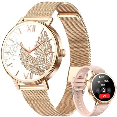 Blackview Smartwatch Mujer- Llamadas Bluetooth y Whatsapp Notificación, 1.26"Reloj Inteligente Mujer- SpO2/Pulsómetro/Monitor de Sueño, Pulsera Actividad- 100+ Modos Deportivos, Reloj para Android iOS Blackview Smartwatch Mujer- Llamadas Bluetooth y Whatsapp Notificación, 1.26"Reloj Inteligente Mujer- SpO2/Pulsómetro/Monitor de Sueño, Pulsera Actividad- 100+ Modos Deportivos, Reloj para Android iOS