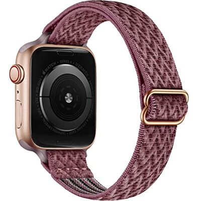 AKABEILA Pulsera elástica de nailon SOLO Loop compatible con Apple Watch Band 42mm 44mm 45mm para hombres y mujeres Banda elástica ajustable para iWatch Series SE/7/6/5/4/3/2/1, Smokey Malva, 42/44/45 mm AKABEILA Pulsera elástica de nailon SOLO Loop compatible con Apple Watch Band 42mm 44mm 45mm para hombres y mujeres Banda elástica ajustable para iWatch Series SE/7/6/5/4/3/2/1, Smokey Malva, 42/44/45 mm