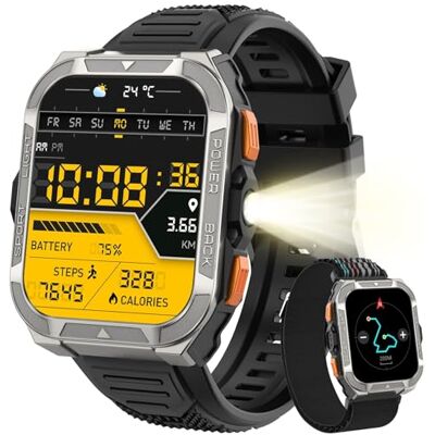 Blackview Reloj Inteligente Hombre Militar GPS, Linterna, Brújula, AI, 1.91" Smartwatch Hombre con 100+ Modos Deportivos, Llamadas/Notificación, Pulsómetro/Oxímetro/Sueño, Pulsera Actividad, Negro Blackview Reloj Inteligente Hombre Militar GPS, Linterna, Brújula, AI, 1.91" Smartwatch Hombre con 100+ Modos Deportivos, Llamadas/Notificación, Pulsómetro/Oxímetro/Sueño, Pulsera Actividad, Negro