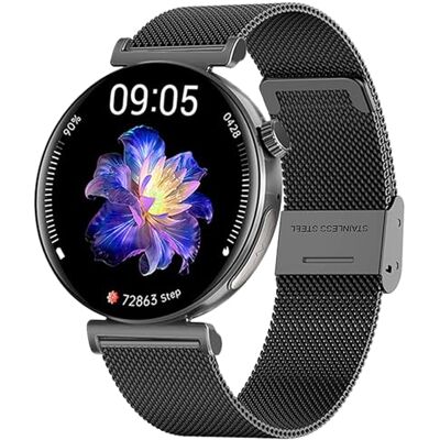 Knauermann (2024) Negro Reloj Inteligente de Salud con función de telefonía Función ECG + HRV y SOS Pantalla AMOLED Bluetooth BT Apnea del Sueño Banda Milanesa Negro, 14-24, Knauermann (2024) Negro Reloj Inteligente de Salud con función de telefonía Función ECG + HRV y SOS Pantalla AMOLED Bluetooth BT Apnea del Sueño Banda Milanesa Negro, 14-24,