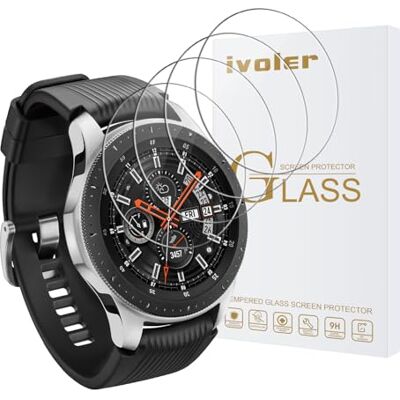 ivoler 4 Piezas Protector de Pantalla para Samsung Galaxy Watch 46mm / Samsung Gear S3 Frontier/Samsung Gear S3 Classic, Cristal Vidrio Templado Premium, 9H Dureza, Antiarañazos, Sin Burbujas ivoler 4 Piezas Protector de Pantalla para Samsung Galaxy Watch 46mm / Samsung Gear S3 Frontier/Samsung Gear S3 Classic, Cristal Vidrio Templado Premium, 9H Dureza, Antiarañazos, Sin Burbujas