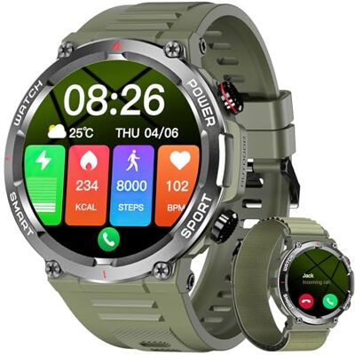 Blackview Reloj Inteligente Hombre Llamadas Bluetooth, 1,39" Smartwatch con Pulsómetro/Oxímetro (SpO2)/Monitor de Sueño/Podómetro, 100 Modos Deportivos Pulsera Actividad para Android iOS (2 Correas) Blackview Reloj Inteligente Hombre Llamadas Bluetooth, 1,39" Smartwatch con Pulsómetro/Oxímetro (SpO2)/Monitor de Sueño/Podómetro, 100 Modos Deportivos Pulsera Actividad para Android iOS (2 Correas)
