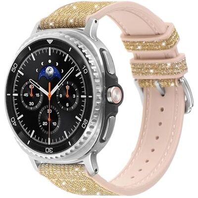 Wigento Para Samsung Galaxy Watch 8/8 Classic Glitter Silicona Cuero Correa, Eine Grösse, Silicona, Sin piedra preciosa Wigento Para Samsung Galaxy Watch 8/8 Classic Glitter Silicona Cuero Correa, Eine Grösse, Silicona, Sin piedra preciosa