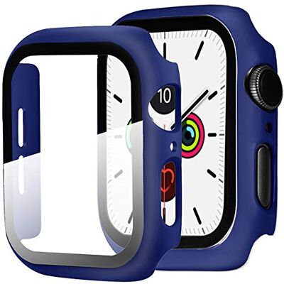 Miimall Funda Compatible con Apple Watch Series 5/4 40mm Carcasa Protector Cristal,2 en 1 PC Case Vidrio Templado Alta Sensibilidad Protector Pantalla para iWatch Series 5/4 Azul Medianoche Miimall Funda Compatible con Apple Watch Series 5/4 40mm Carcasa Protector Cristal,2 en 1 PC Case Vidrio Templado Alta Sensibilidad Protector Pantalla para iWatch Series 5/4 Azul Medianoche