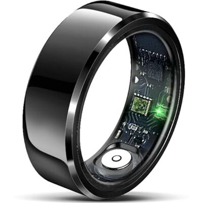 Beafon , Felixx SR6 Anillo inteligente, color negro, talla 12 (67,2 mm), seguimiento de la frecuencia cardíaca, monitor de presión arterial, podómetro, IP68, Bluetooth, acero inoxidable, incluye caja Beafon , Felixx SR6 Anillo inteligente, color negro, talla 12 (67,2 mm), seguimiento de la frecuencia cardíaca, monitor de presión arterial, podómetro, IP68, Bluetooth, acero inoxidable, incluye caja
