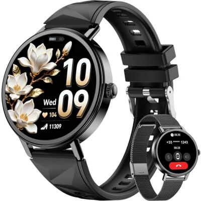 Blackview Reloj Inteligente Mujer con Pulsómetro, Oxímetro, Monitor Sueño, 1.26" Smartwatch Mujer con Llamadas, Whatsapp Notificación, Pulsera Actividad 100+ Modos Deportivos, Podómetro, 2 Correas Blackview Reloj Inteligente Mujer con Pulsómetro, Oxímetro, Monitor Sueño, 1.26" Smartwatch Mujer con Llamadas, Whatsapp Notificación, Pulsera Actividad 100+ Modos Deportivos, Podómetro, 2 Correas