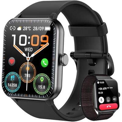 Blackview Smartwatch Hombre (Realizar/Recibir Llamadas), 1.85" Reloj Inteligente Hombre Pulsómetro/Oxímetro/Sueño, Whatsapp Mensajes, Pulsera Actividad 100 Modos Deportivos, Podómetro, Android iOS Blackview Smartwatch Hombre (Realizar/Recibir Llamadas), 1.85" Reloj Inteligente Hombre Pulsómetro/Oxímetro/Sueño, Whatsapp Mensajes, Pulsera Actividad 100 Modos Deportivos, Podómetro, Android iOS