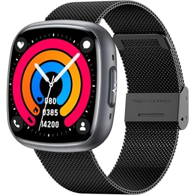 Knauermann (2025) Negro Rectangular Reloj Inteligente de Salud ECG Función HRV Bluetooth BT Apnea del sueño Presión Arterial Pulsera milanesa, Höhe: 42mm; Breite: 40mm; Dicke: Knauermann (2025) Negro Rectangular Reloj Inteligente de Salud ECG Función HRV Bluetooth BT Apnea del sueño Presión Arterial Pulsera milanesa, Höhe: 42mm; Breite: 40mm; Dicke:
