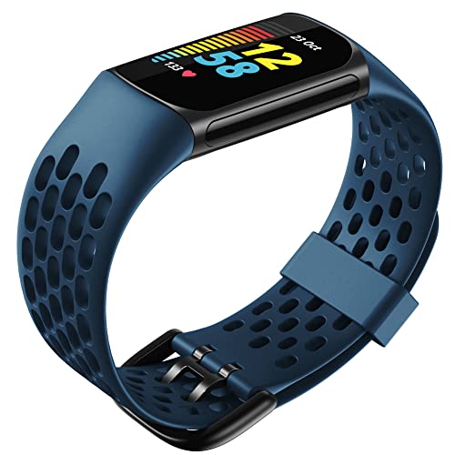 Tyogeephy Compatible con Silicona Sport Correa Ajustable Reemplazo Correa Fitbit Charge 5 Smart Watch