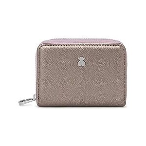 TOUS Monedero Mediano Plateado, para Mujer, Medidas 8 x 11 x 3 cm, Colección New Dubai Saffiano TOUS Monedero Mediano Plateado, para Mujer, Medidas 8 x 11 x 3 cm, Colección New Dubai Saffiano