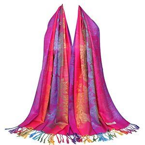 Neelamvar Coloridas flores Jacquard algodón pashmina Mujeres Wrap Chal borlas Bufandas, Thm08-03, Large Neelamvar Coloridas flores Jacquard algodón pashmina Mujeres Wrap Chal borlas Bufandas, Thm08-03, Large