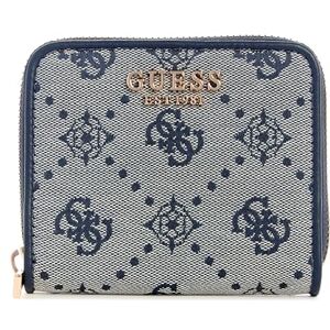 GUESS Neda Cartera pequeña con Cremallera Alrededor, Logotipo Azul Marino GUESS Neda Cartera pequeña con Cremallera Alrededor, Logotipo Azul Marino