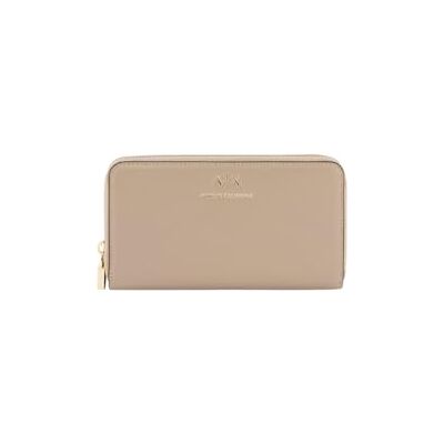 Giorgio Armani Jane Classic Metal Logo Card Coin Pocket Gold Zip Around Padlock, Accessory-Travel Wallet Mujer'S, Arena, Talla única Giorgio Armani Jane Classic Metal Logo Card Coin Pocket Gold Zip Around Padlock, Accessory-Travel Wallet Mujer'S, Arena, Talla única